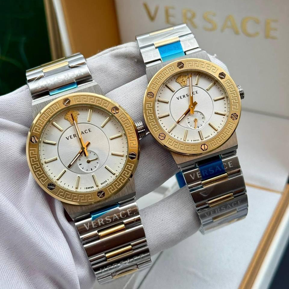 Versac Greca Gold Silver Çift Kol Saati