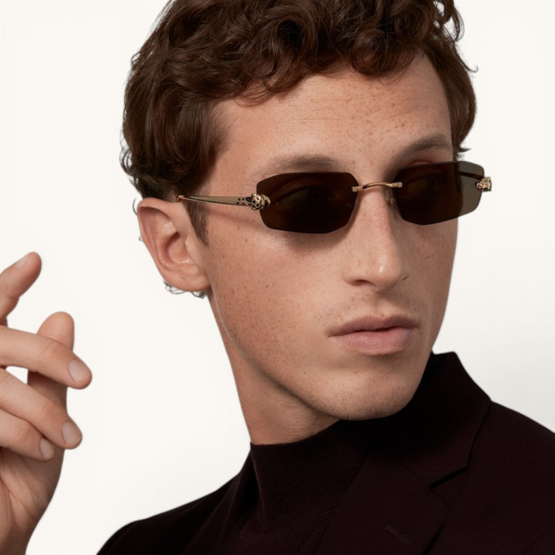 Carier Panthère Gold Rimless Luxury Güneş Gözlüğü