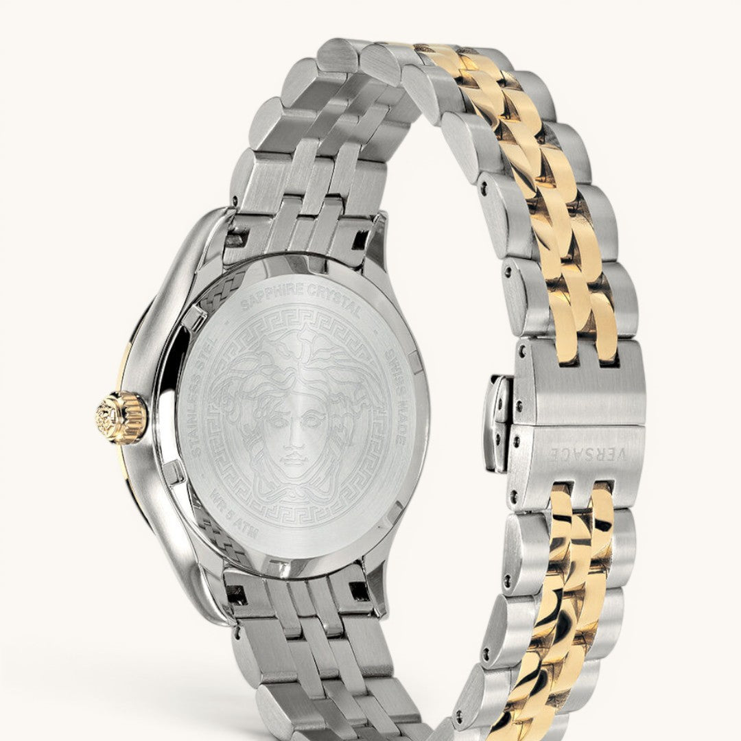 Versac Greca Yeşil Kadran Gold Silver Unisex Kol Saati