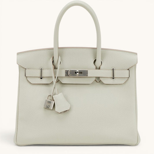 Hermè Birkin 25 Craie Togo Leather Palladium Hardware Premium Kadın El Çantası