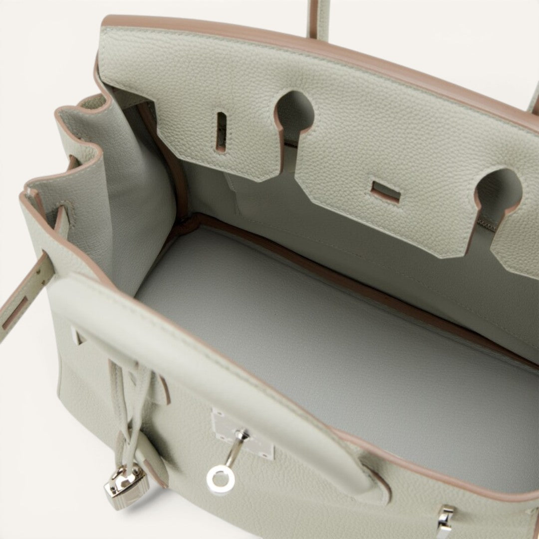 Hermè Birkin 25 Craie Togo Leather Palladium Hardware Premium Kadın El Çantası