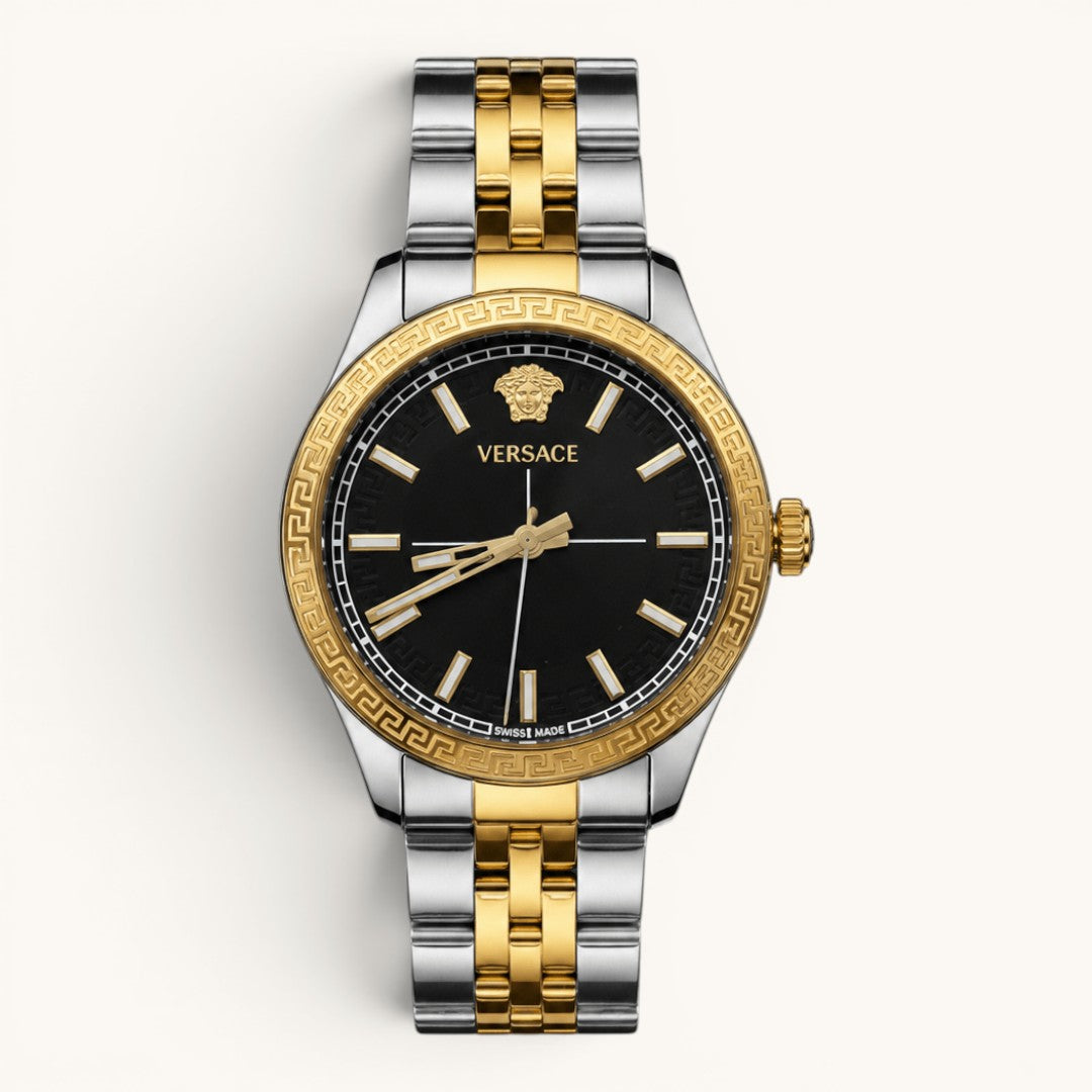 Versac Silver Gold Black Bay & Bayan Çift Kol Saati