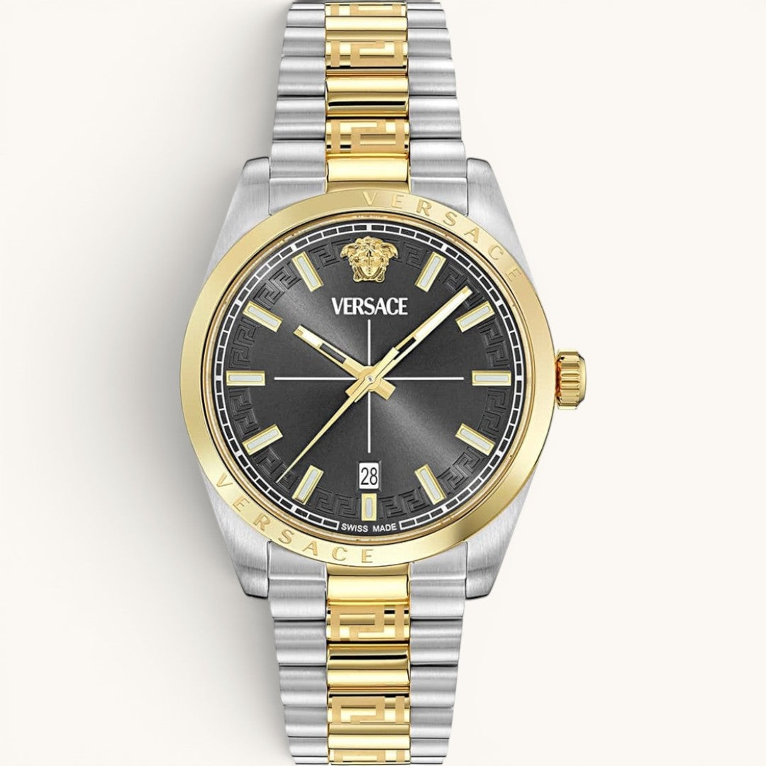 Versac Silver Gold Black Bay & Bayan Çift Kol Saati