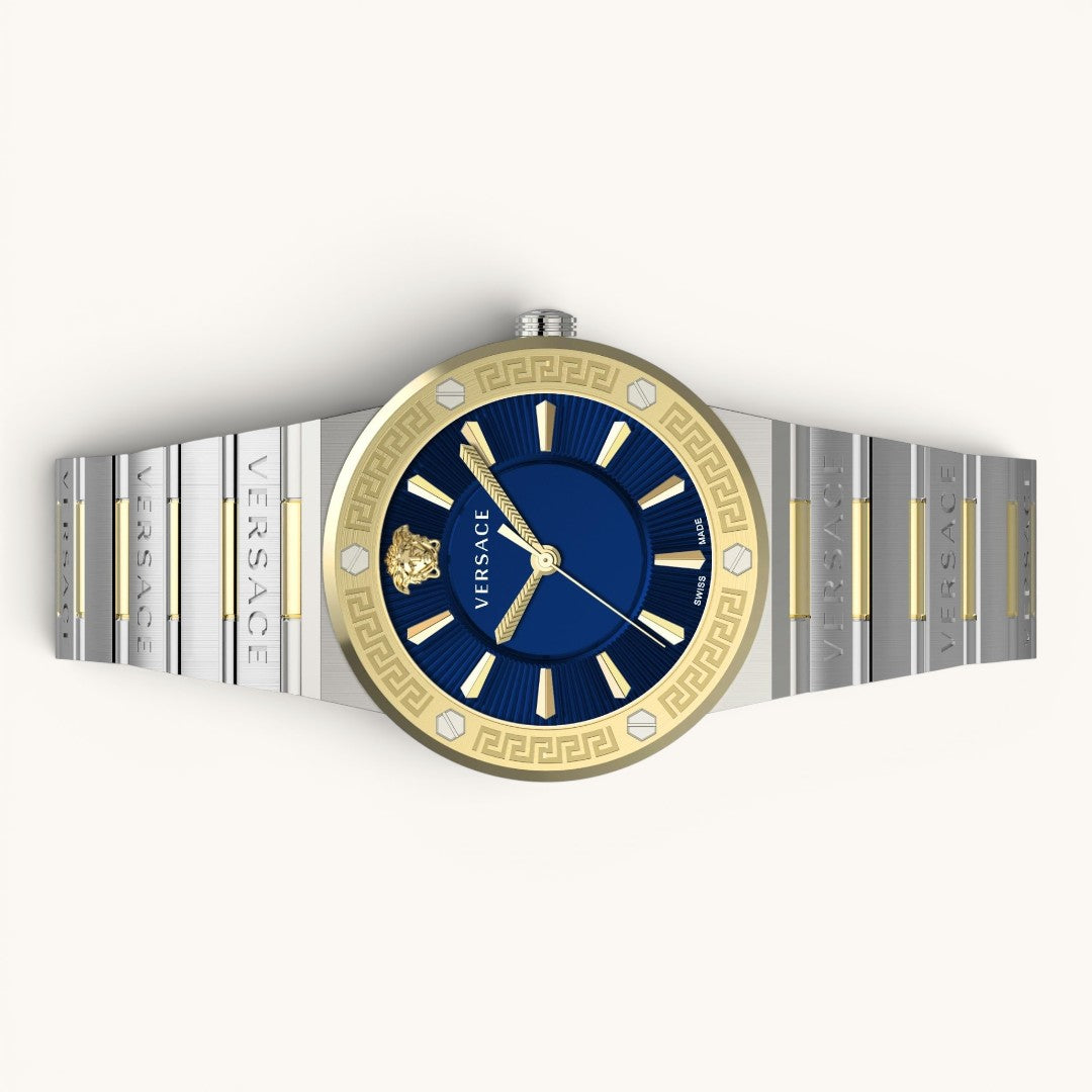 Versac Blue Gold Silver Bay & Bayan Çift Kol Saati