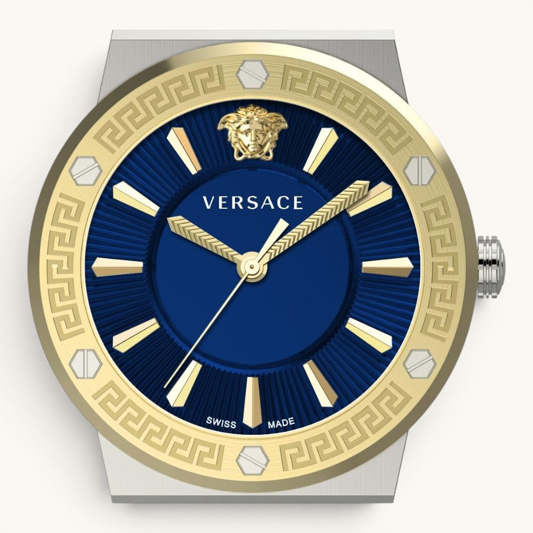 Versac Blue Gold Silver Bay & Bayan Çift Kol Saati