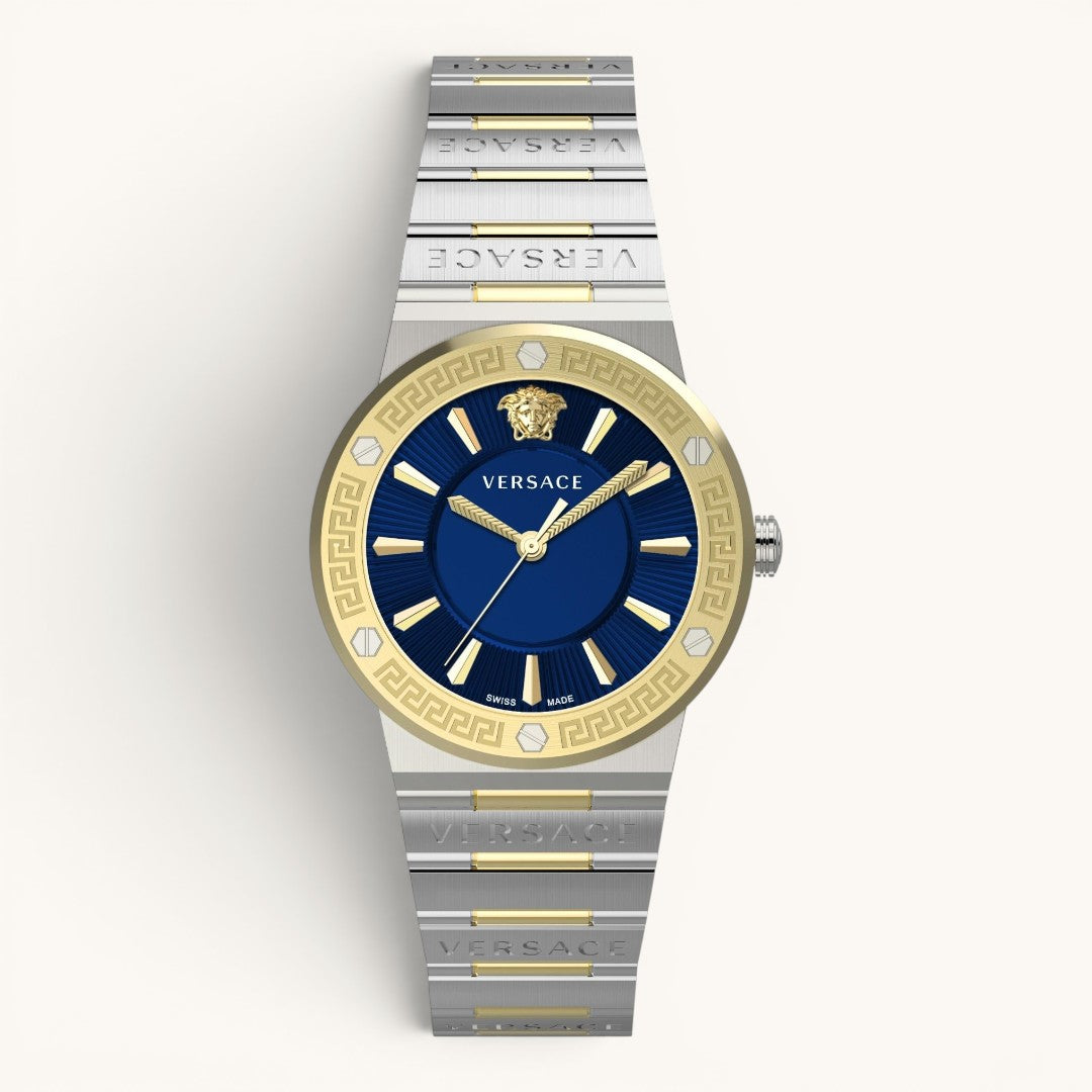 Versac Blue Gold Silver Bay & Bayan Çift Kol Saati