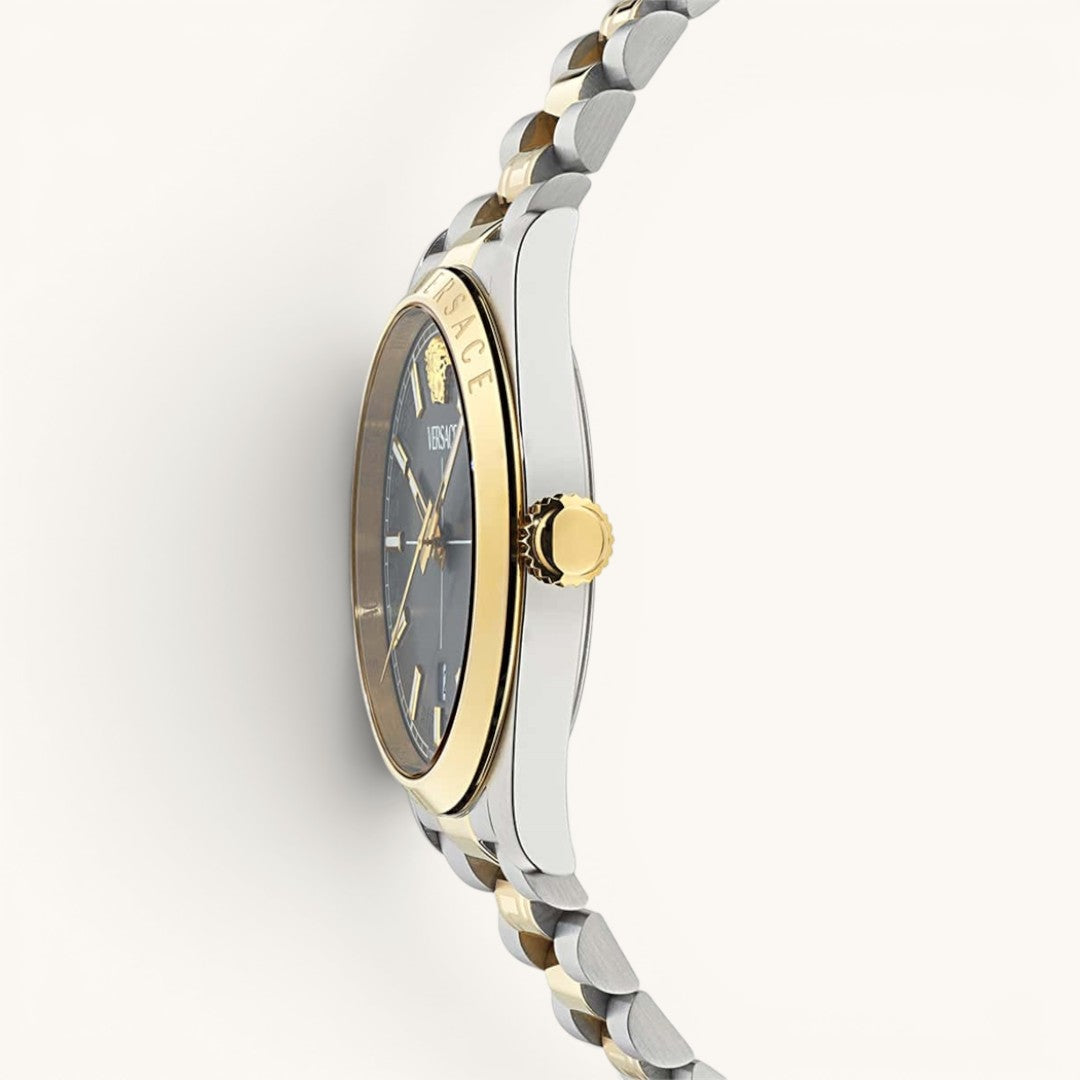 Versac Silver Gold Black Bay & Bayan Çift Kol Saati