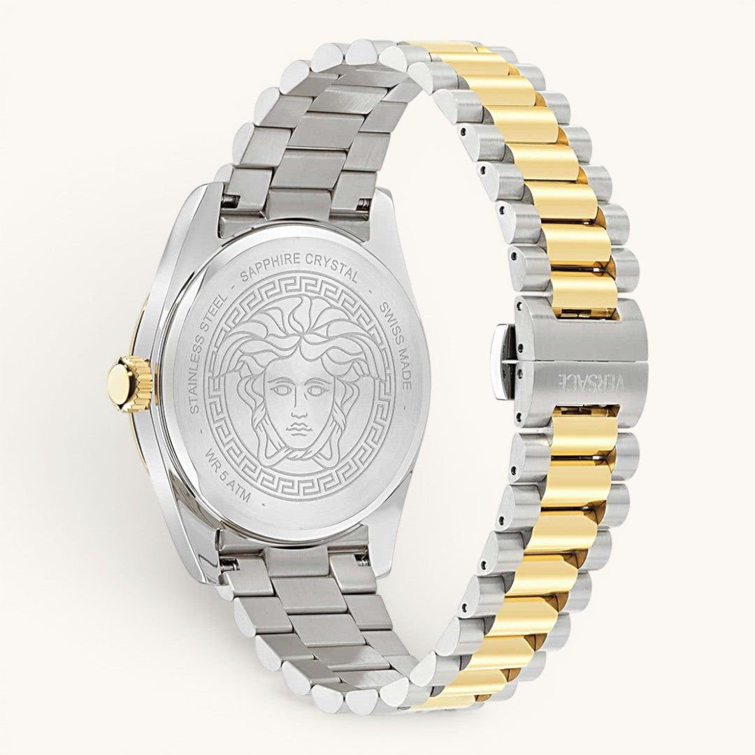Versac Silver Gold Black Bay & Bayan Çift Kol Saati